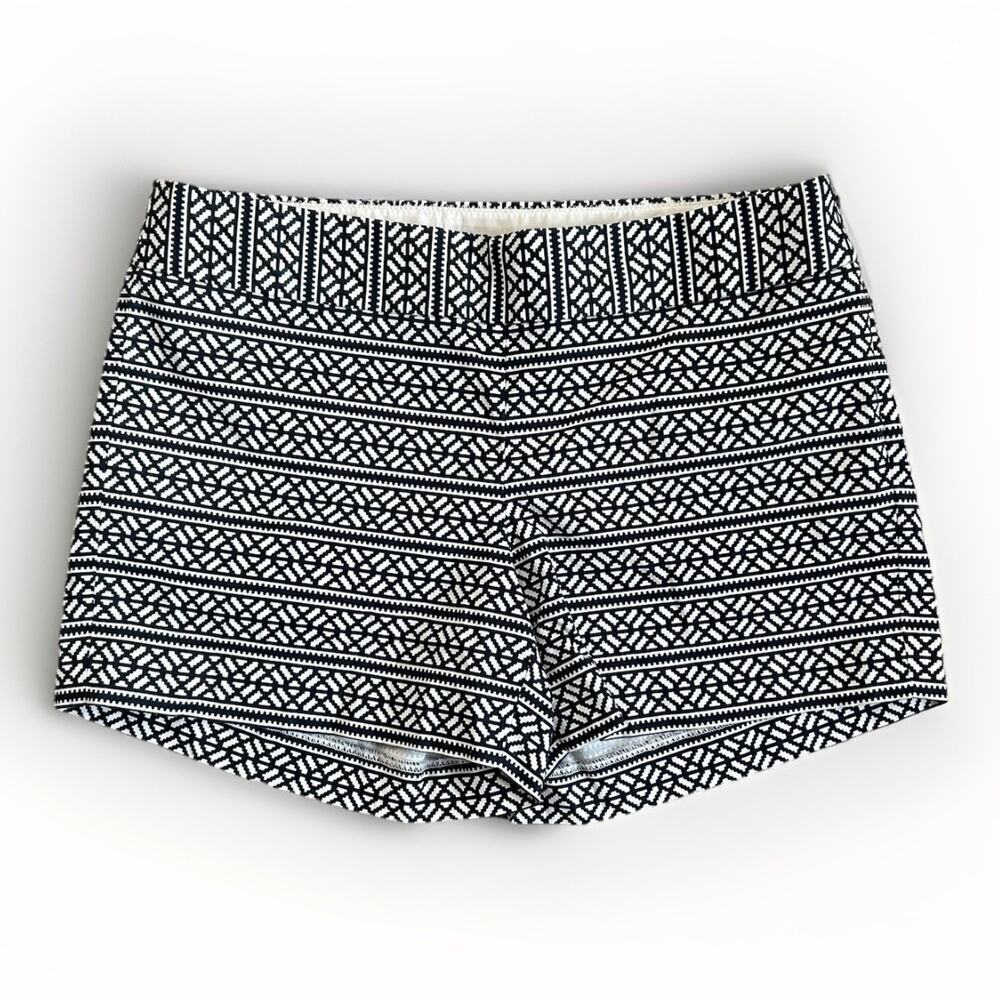 NWT J.Crew Women's Graphic Print Chino Shorts Size 4 Navy & White 4" Inseam